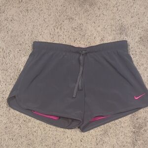 Nike Women's Athletic Shorts in Gray and Pink